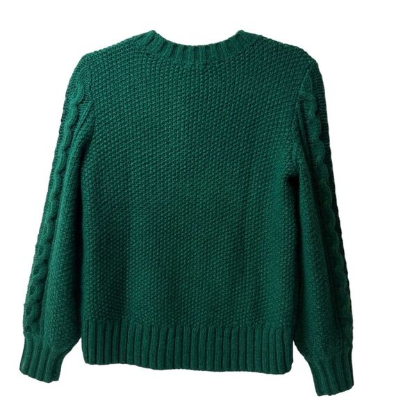 Talbots Petite Cable Knit Sweater Green Size Sp - Picture 2 of 4